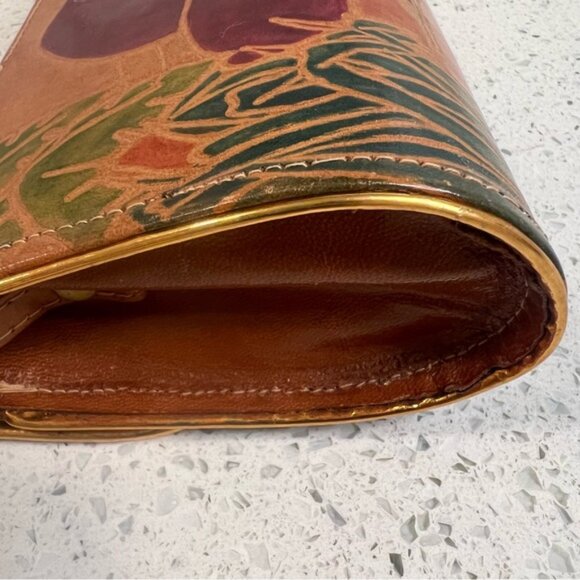 Vintage Genuine Boardy Leather Hand Tooled Elephant Safari Purse -Snap Closure - Picture 8 of 14